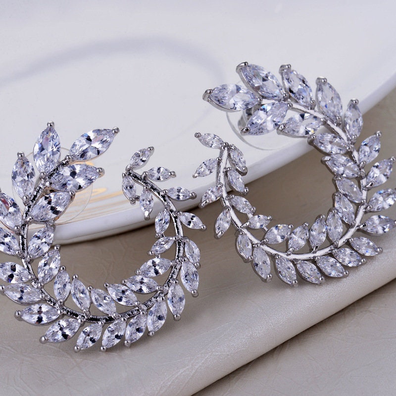 faux diamond earrings for women bridal jewelry 