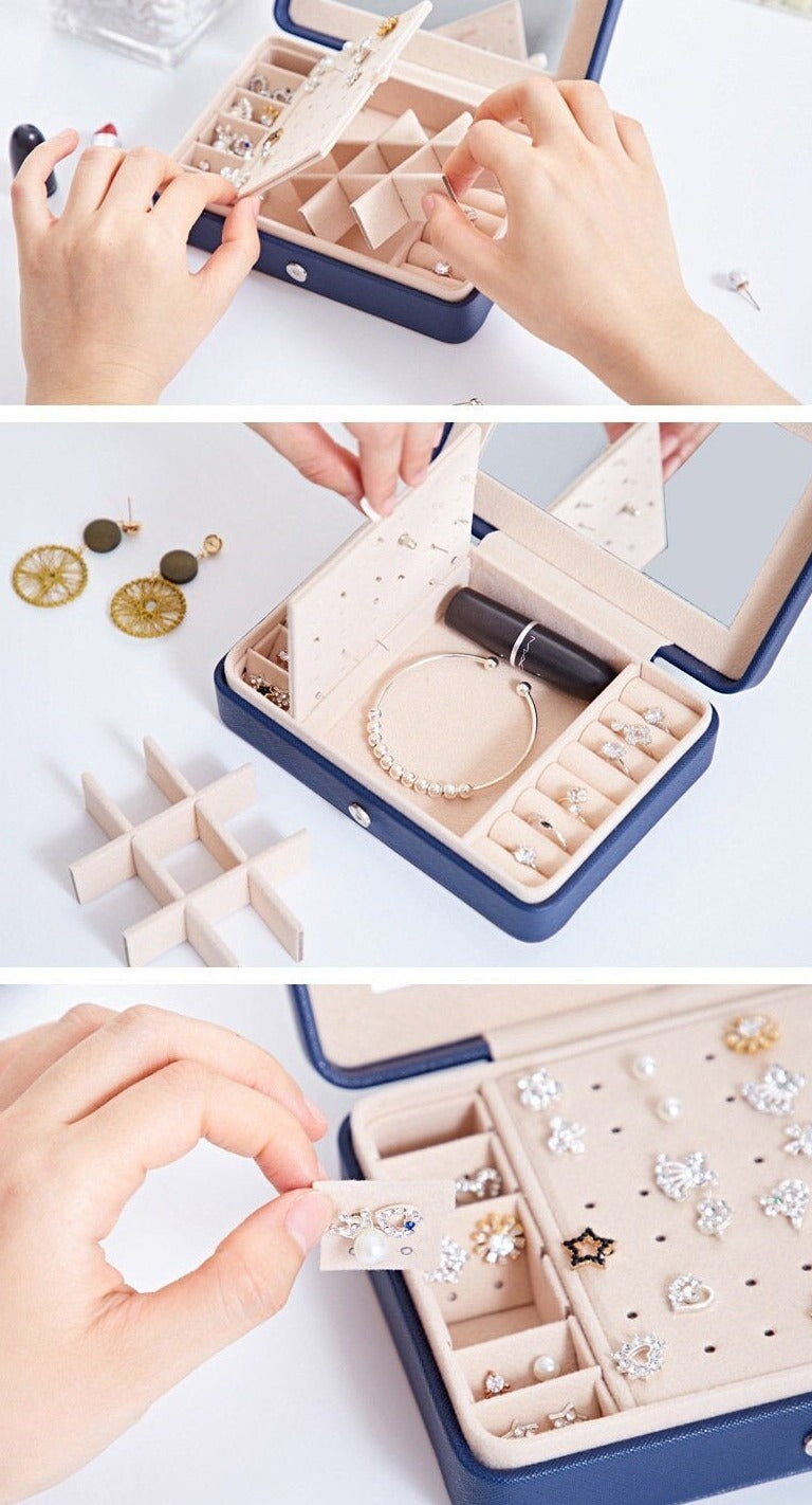 multiple sectioning inside the spacious jewelry box 