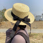 summer hat with black trim