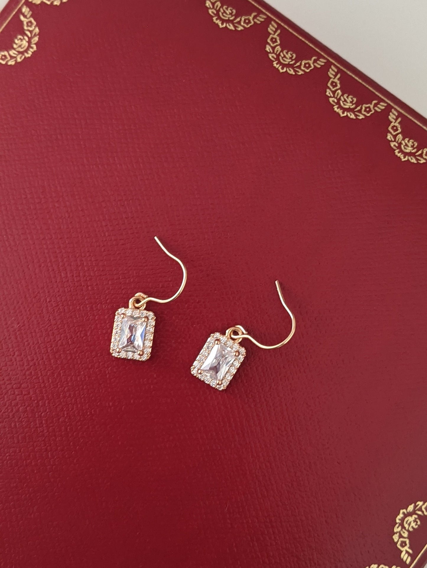 dainty 14k gold vermeil cubic zirconia earrings