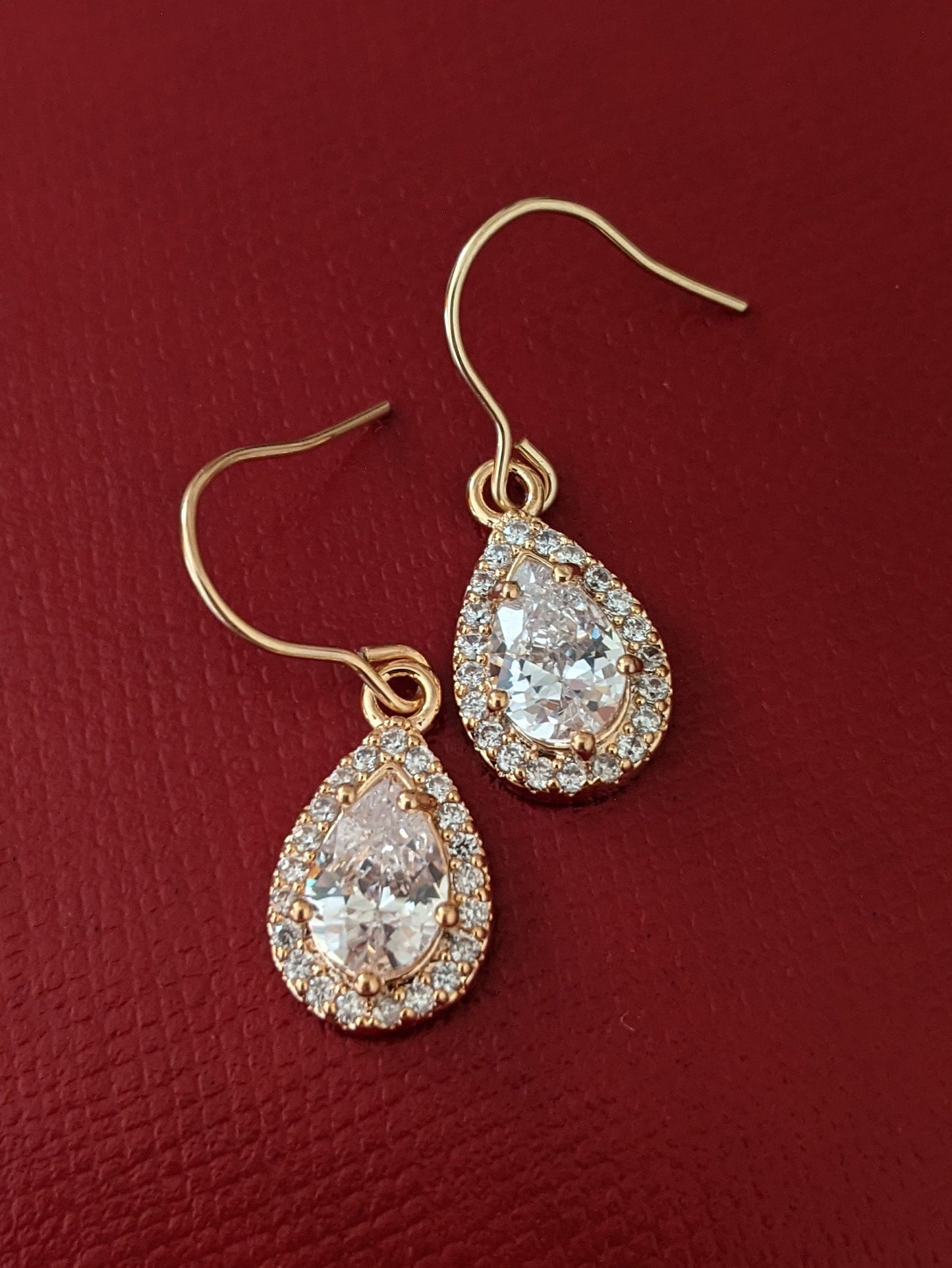 hollywood glamour cubic zirconia earrings gold