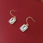 cubic zirconia stud earrings 14k gold square pendant