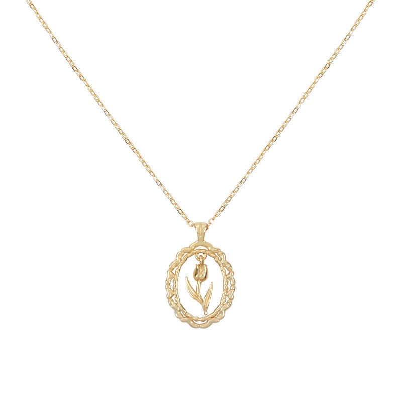 Tulip necklace gold chain