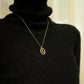 tulip pendant gold chain hallow medallion necklace