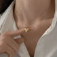 'Tatiana' Gold Heart Pendant Necklace, Minimalist Titanium Medallion Charm
