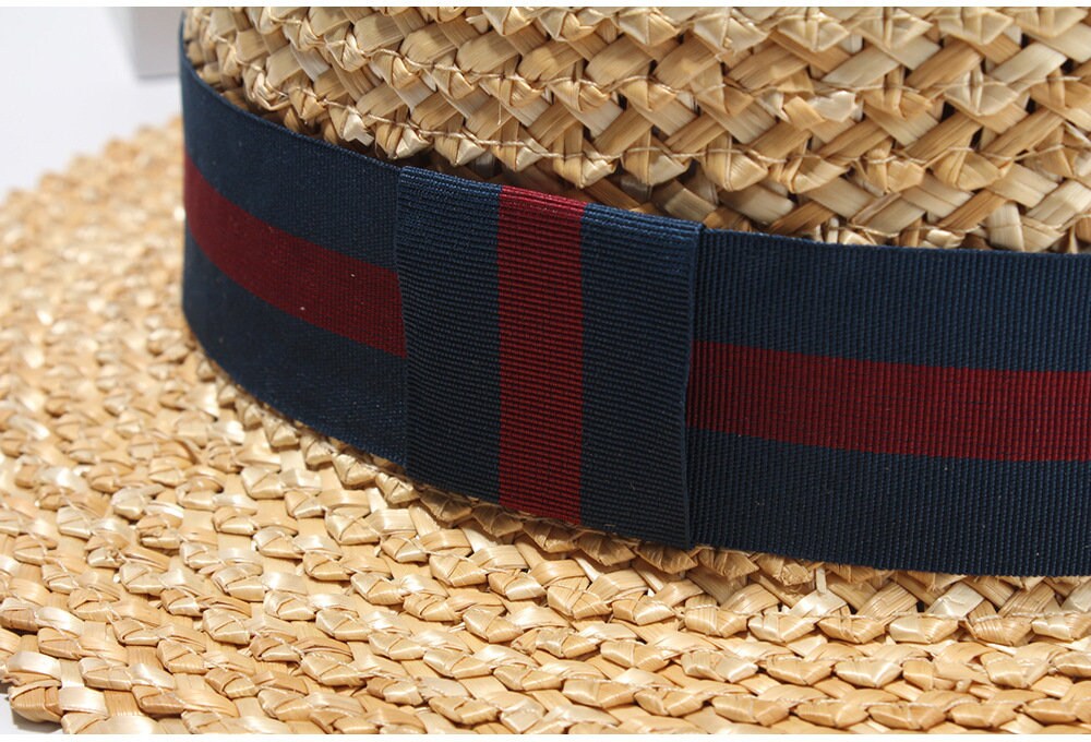 'Summer Heart' Boat Hat, Fashionable Sun Hat with Blue/Black/Bow Trim | Summer Collection