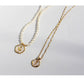 Tulip & rose gold coin pendant necklaces