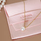 single floating pearl necklace minimalist jewelry