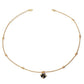 'Serenity' 18K Gold Vermeil Necklace w. Black or Clear Gem Pendant | Minimalist Chic